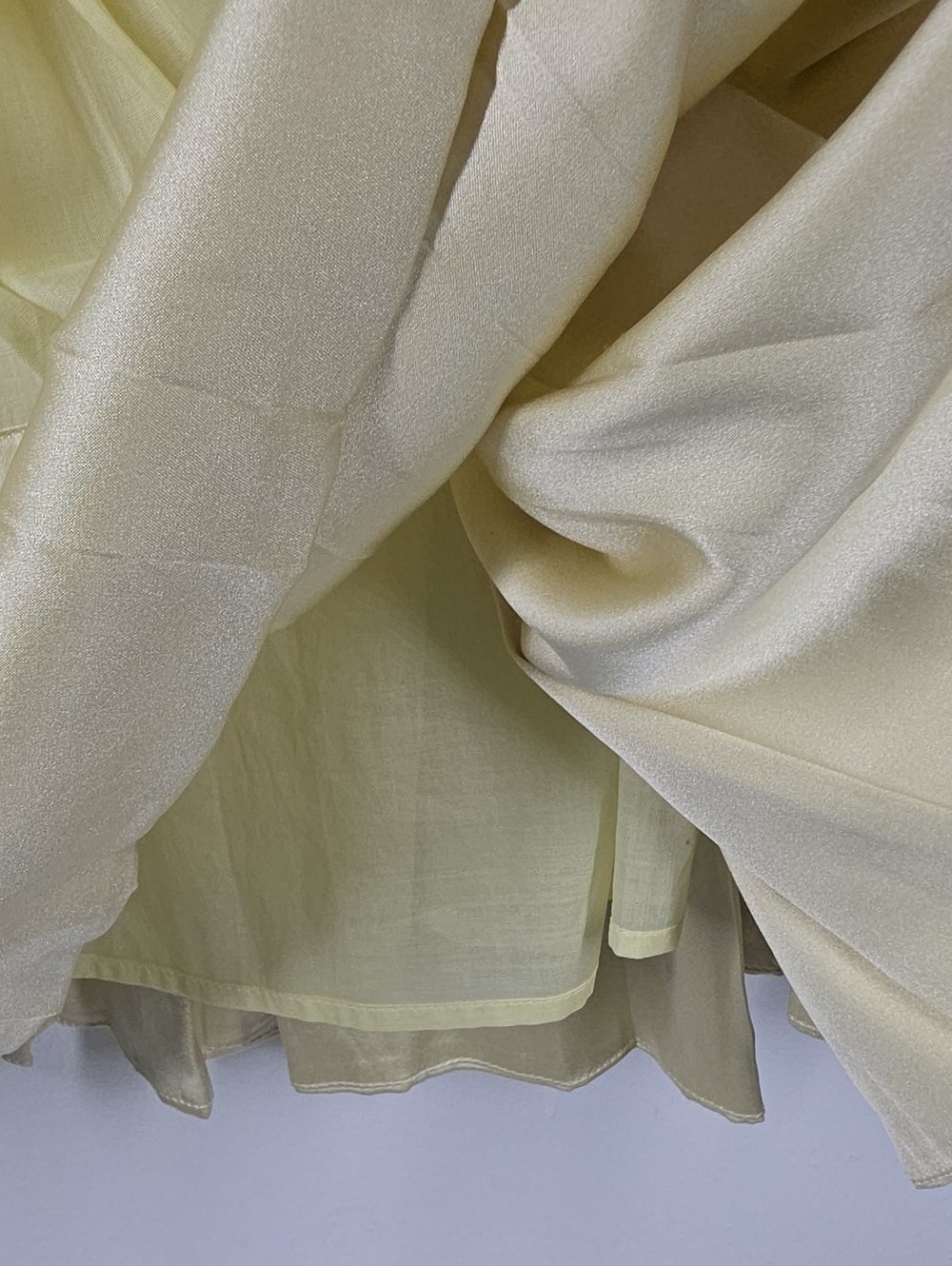 Burberry London Yellow Cotton Silk Trim Pleated Midi Skirt 10 Italy - Picture 6 of 14